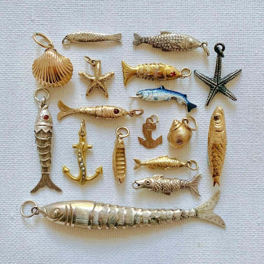 Fashion Simple Ocean Beach Pendant Steel 18K Gold Plated