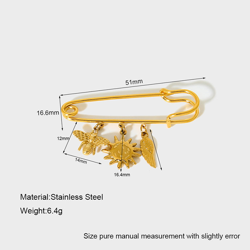 Versatile Fashion Brooch | 18K Gold Plated Pin for Clothing