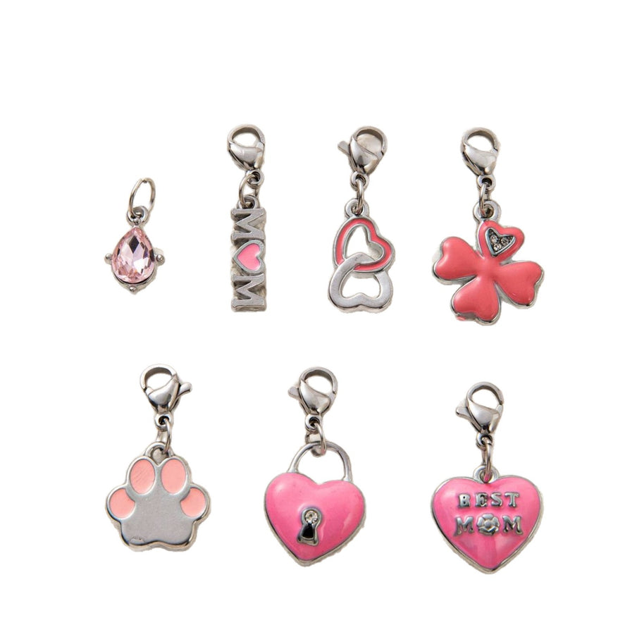 Pink Heart Lock DIY Shoe Charm 18K Gold Steel JX26041249GK