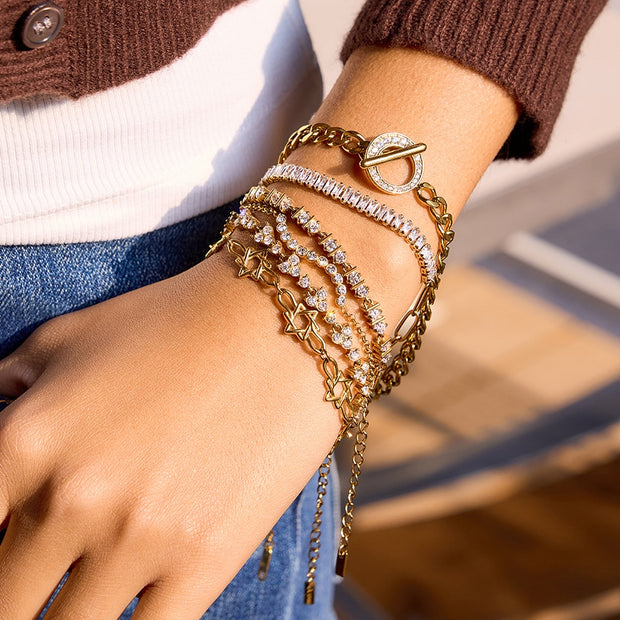 Tennis Bracelet | Zircon Stainless Steel | Korean Style