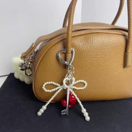 Red Heart Pearl Bow Bag Charm JNJ0194
