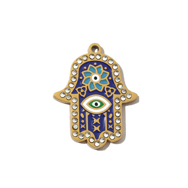 Modernist Hand Eye Pendant | Geometric Love Cross Charm