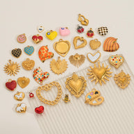 DIY Heart Bug Sun Charm Steel 18K Gold Plated JXCY1631-2406