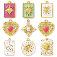 Snake Sun Pendant | Spiritual Enamel Love Cross Steel Charm
