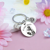 Book Lover Keychain | Flower Round Charm | Rear Gift