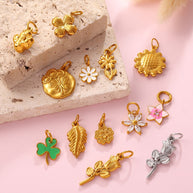Delicate Rose Sunflower Pendant Necklace Bracelet Charm