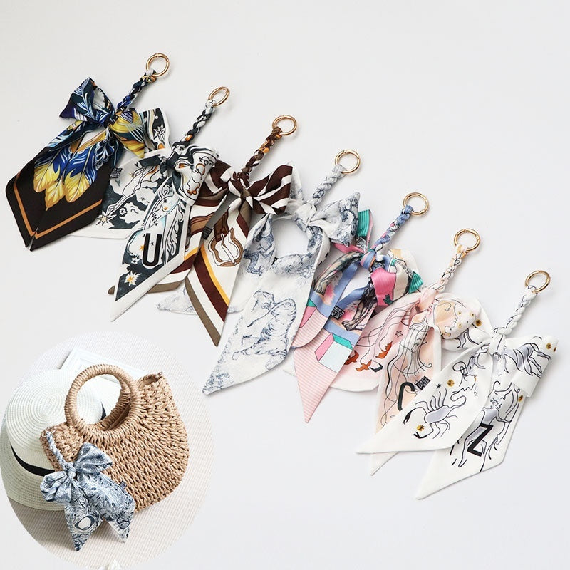 Scarf Bow Keychain | Versatile Braided Bag Charm Strap Decor