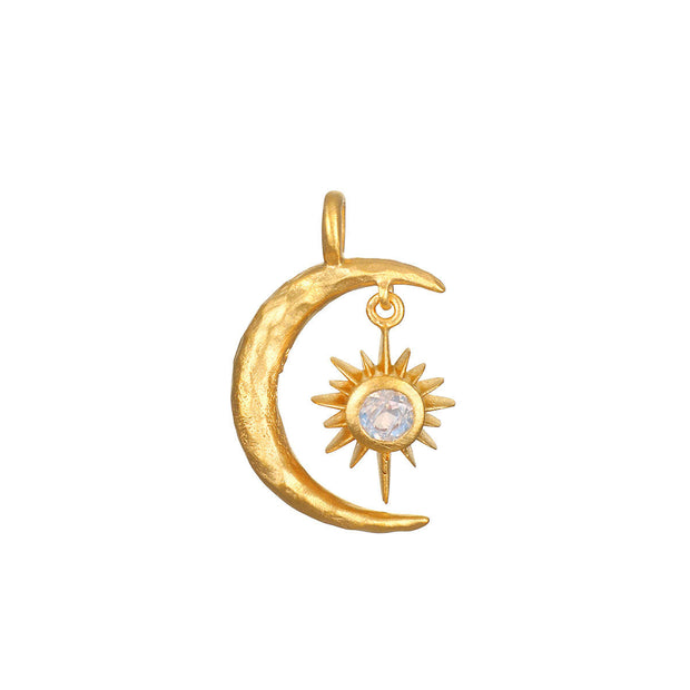 Stainless Steel Celestial Gemstone Charms DIY Pendants