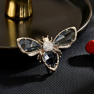 Crystal Bee Brooch | Vintage Insect Pin | Women's Suit