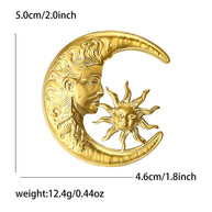 Moon and Star Brooch | Stainless Steel Relief Workmanship