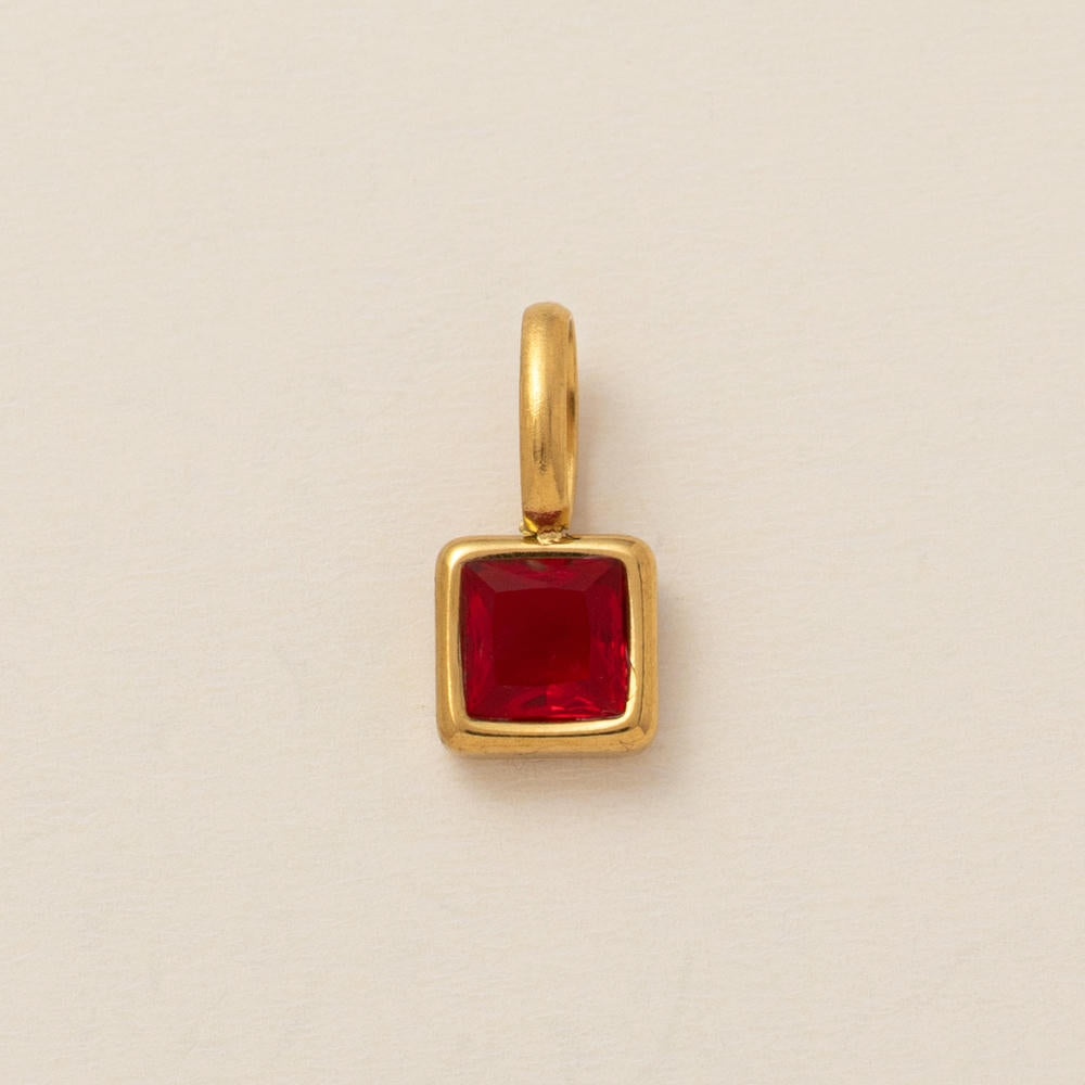 European Colorful 12 Birthstones Pendant Zircon DIY Charm