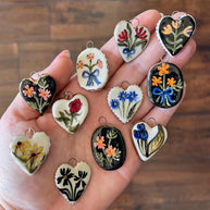 DIY Flower Grass Pendant Heart Print Colorful Charm JX252601S