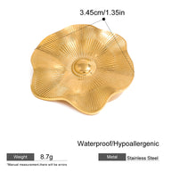 Textured Floral Brooch | Stainless Steel Minimalist Suit Pin