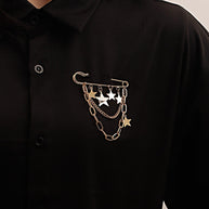 Punk Star Brooch | Festival Long Fringe Geometric Drop Pin