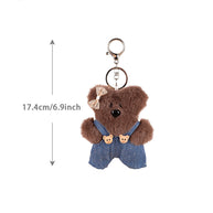 Squeaky Bear Keychain | Plush Backpack Charm & Purse Clip