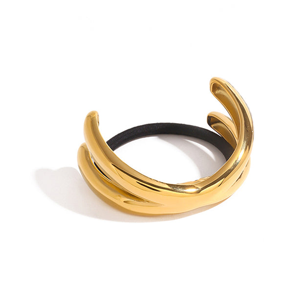 Cross Hair Tie Stainless Steel Ponytail Band JXH2408012