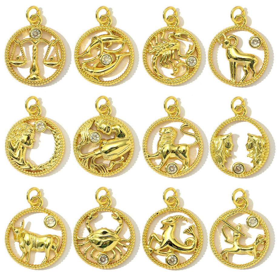 Personalized Zodiac Pendant | Libra Scorpio Zircon Charm