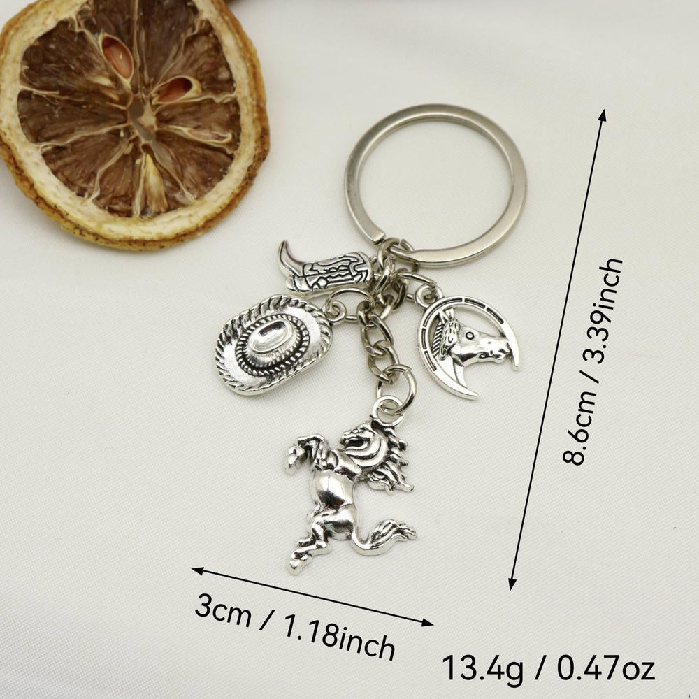 Cowboy Hat Keychain | Western Boot Charm | Classic Vintage