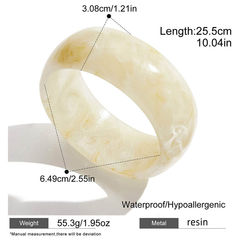 Maillard Resin Bangle | Fashion Asymmetrical Wide Cuff