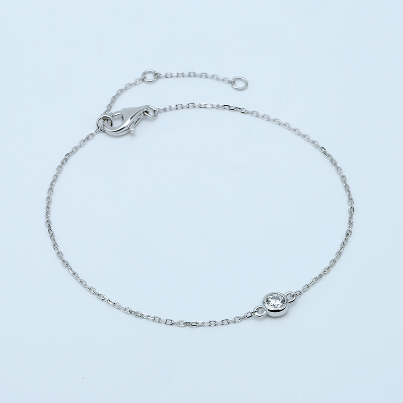 Sterling Silver Bezel Bracelet