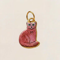 Cute Cat Ceramic Enamel Pendant Steel DIY Jewelry Wholesale