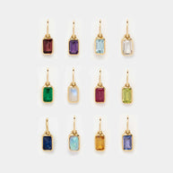 Square Shape 12 Birthstones Pendant Colorful Zircon DIY Charm