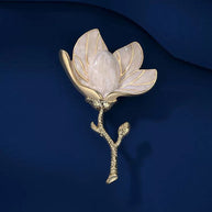 Modern Magnolia Brooch | Baroque Lapel Pin for Dresses