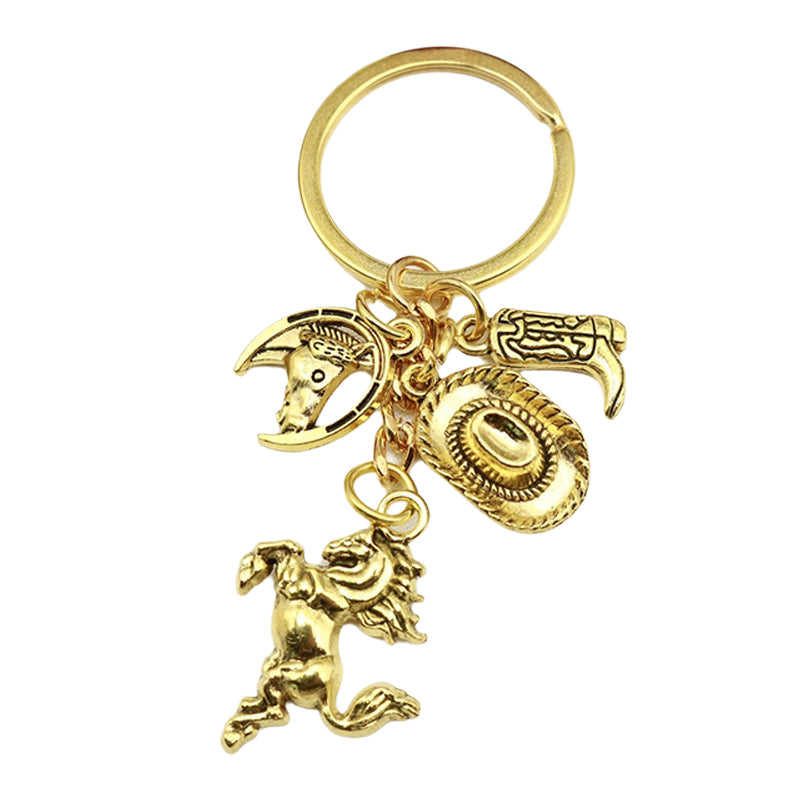 Cowboy Hat Keychain | Western Boot Charm | Classic Vintage