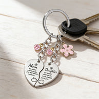 Flower Puzzle Keychain | Heart Set | Engrave Steel Gift