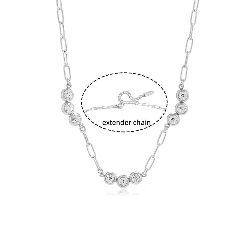 Zircon Pendant Necklace | Collarbone Chain | Stainless Steel