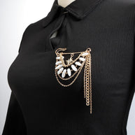 Chanel Style Brooch | 8-Point Star Tassel Pin for Dresses