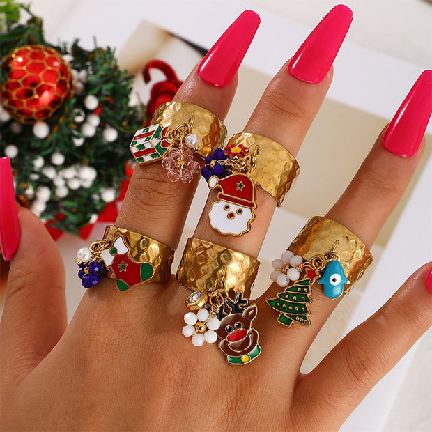 Elegant Christmas Wreath Ring JXQ09959