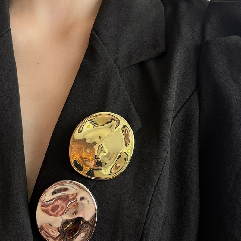 Asymmetric Oval Brooch | Geometric French Vintage Lapel Pin