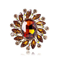 Vintage Brooch | Rhinestone Gemstone Pin | Fashion Suit