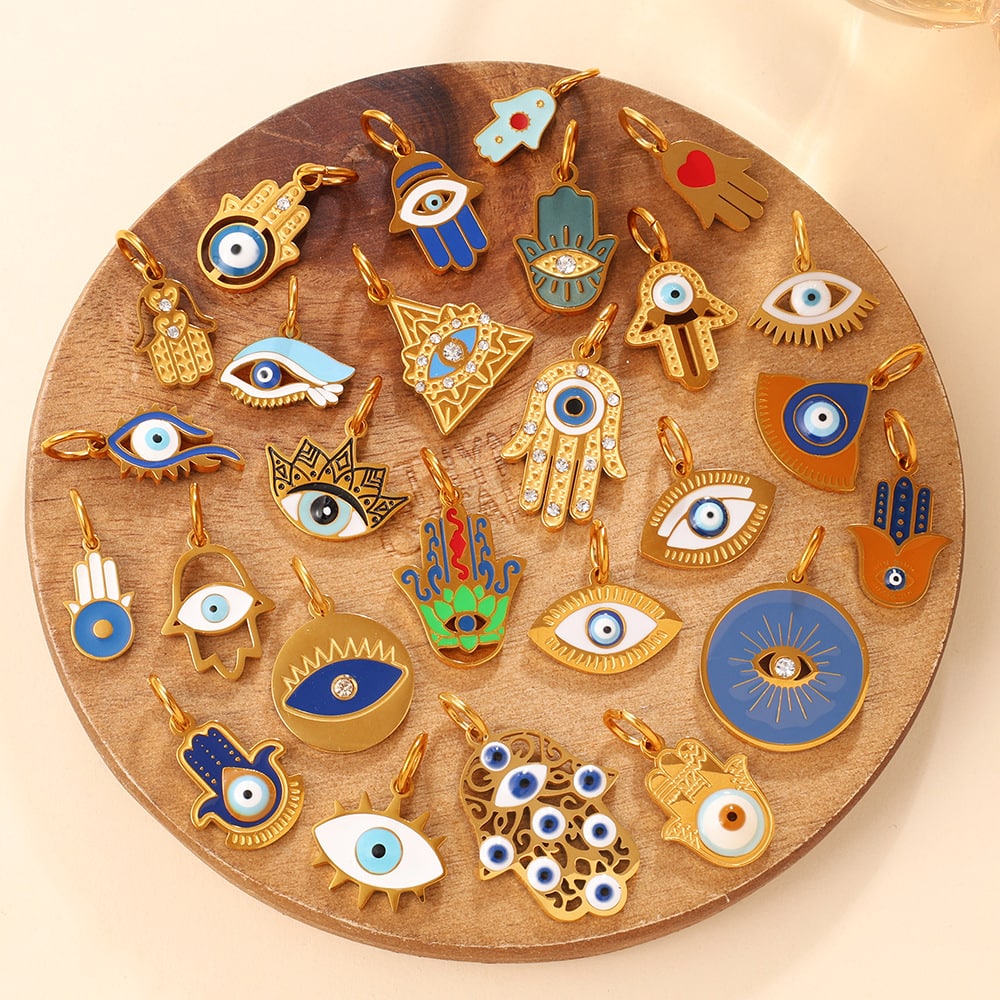 European Bohemian Hand of Fatima Pendant DIY Evil Eye Charm
