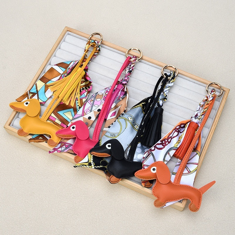 Dachshund Keychain | Korean Style Tassel Charm for Bags