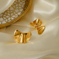 Textured Bean Stud Earring
