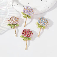 Hydrangea Brooch | Korean Enamel Lapel Pin for Dresses