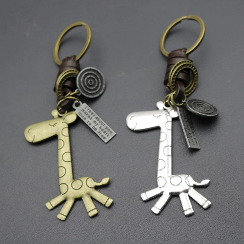 Custom Deer Key Fob | Braided Leather Vintage Keychain