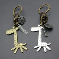 Custom Deer Key Fob | Braided Leather Vintage Keychain