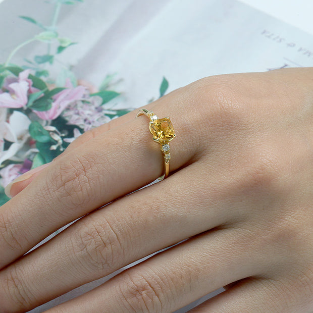 Citrine Cushion Ring