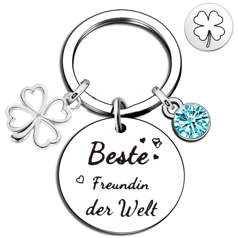 Cherry Bloom Keychain | Steel Round Engrave | Birthday