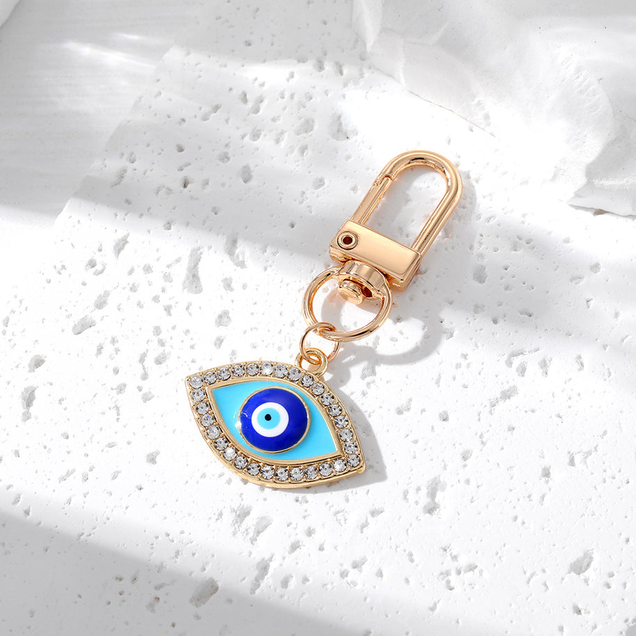 Rhinestones Hamsa Keychain | Evil Eye Heart | Vintage