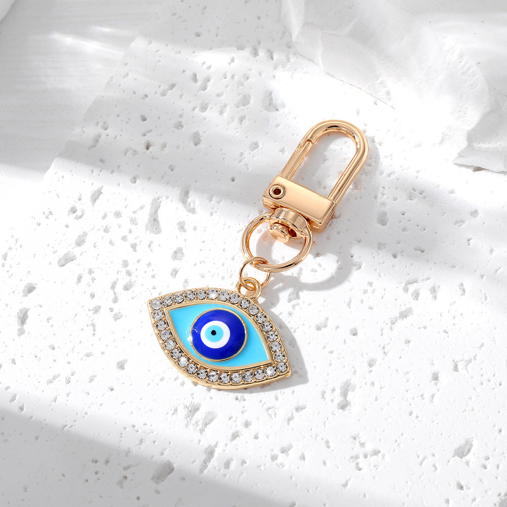 Rhinestones Hamsa Keychain | Evil Eye Heart | Vintage