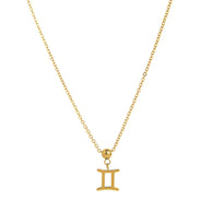 12 Zodiac Sign Charm Pendant Steel 18K Gold Tarnish Resistant