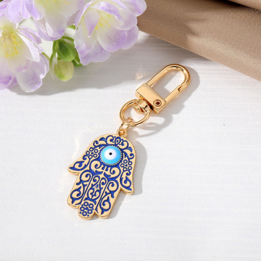Hamsa Keychain | Evil Eye Pattern | Vintage Charm