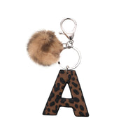 Leopard Letter Keychain | Leather Alphabet Charm | Western