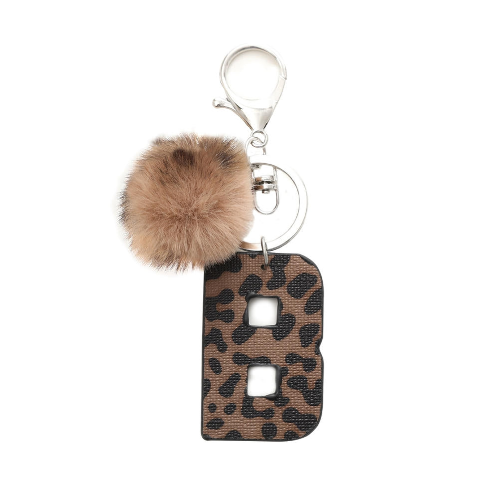 Leopard Letter Keychain | Leather Alphabet Charm | Western