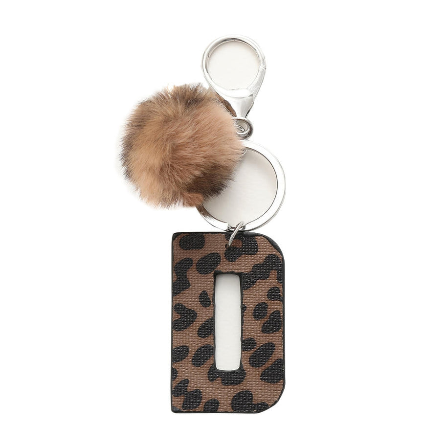 Leopard Letter Keychain | Leather Alphabet Charm | Western