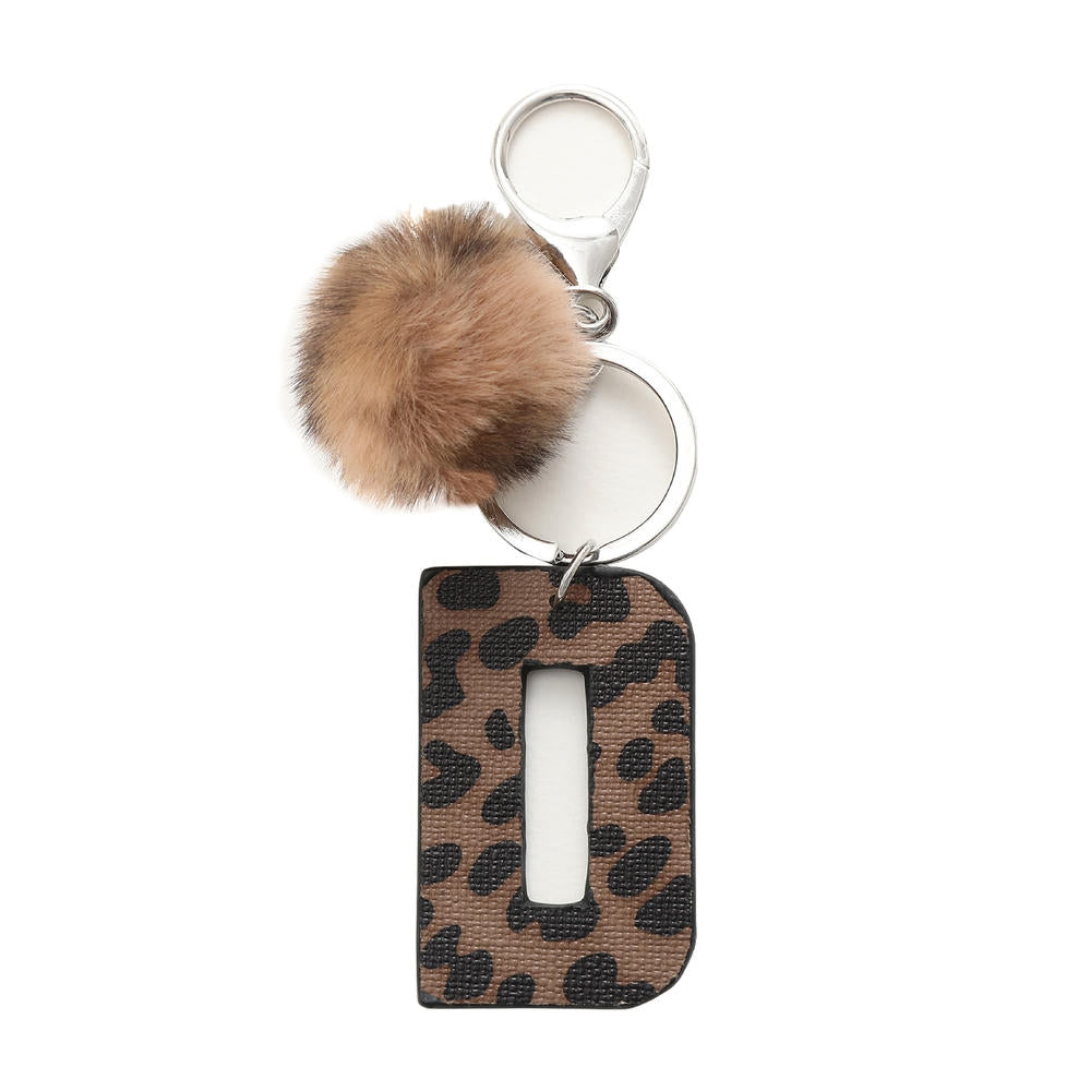Leopard Letter Keychain | Leather Alphabet Charm | Western